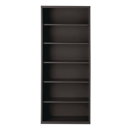 Six-Shelf Metal Bookcase, 34.5" x 13" x 82", Charcoal