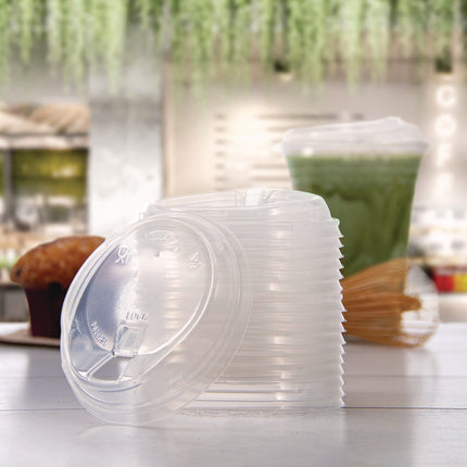 Prima Strawless Plastic Lids, Fits 12 oz to 26 oz Cold Cups, Clear, 100/Sleeve, 10 Sleeves/Carton