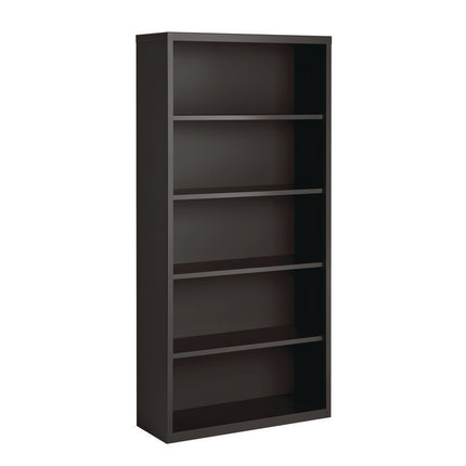 Five-Shelf Metal Bookcase, 34.5" x 13" x 72", Charcoal