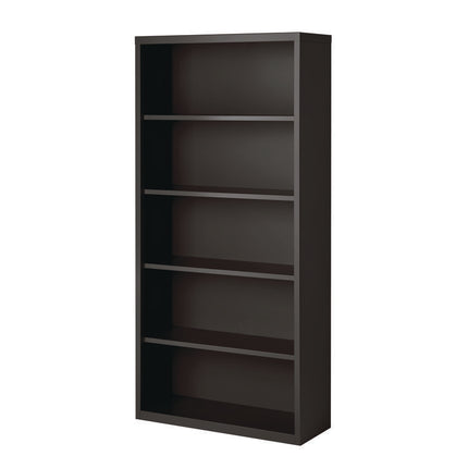 Five-Shelf Metal Bookcase, 34.5" x 13" x 72", Charcoal