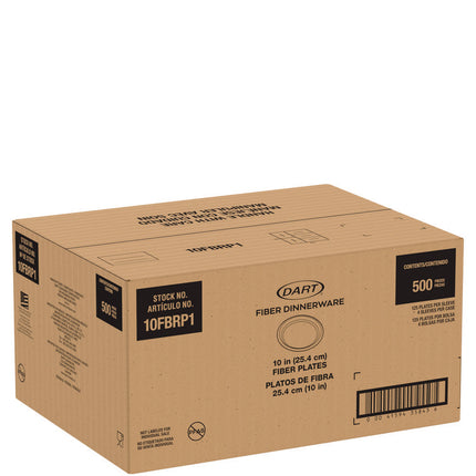 Compostable Molded Fiber Dinnerware, ProPlanet Seal, Plate, 10.2" dia, Natural, 500/Carton