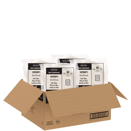 Compostable Molded Fiber Dinnerware, ProPlanet Seal, Plate, 10.2" dia, Natural, 500/Carton
