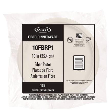 Compostable Molded Fiber Dinnerware, ProPlanet Seal, Plate, 10.2" dia, Natural, 500/Carton