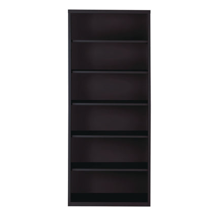 Six-Shelf Metal Bookcase, 34.5" x 13" x 82", Black