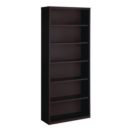 Six-Shelf Metal Bookcase, 34.5" x 13" x 82", Black