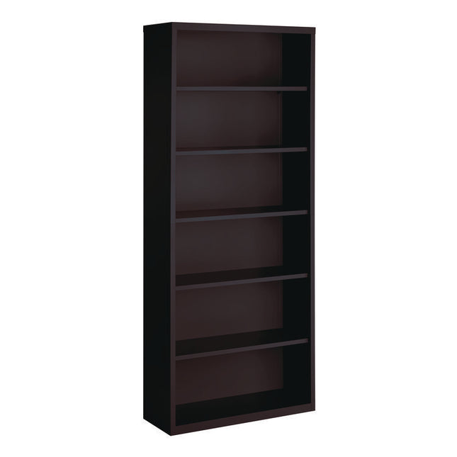 Six-Shelf Metal Bookcase, 34.5" x 13" x 82", Black