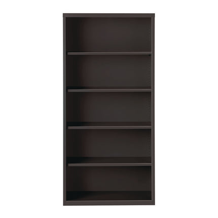 Five-Shelf Metal Bookcase, 34.5" x 13" x 72", Charcoal