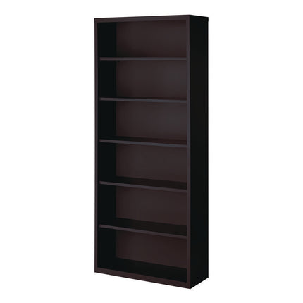 Six-Shelf Metal Bookcase, 34.5" x 13" x 82", Black