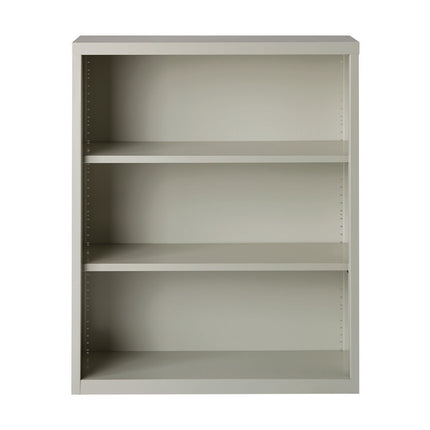 Three-Shelf Metal Bookcase, 34.5" x 13" x 42", Light Gray