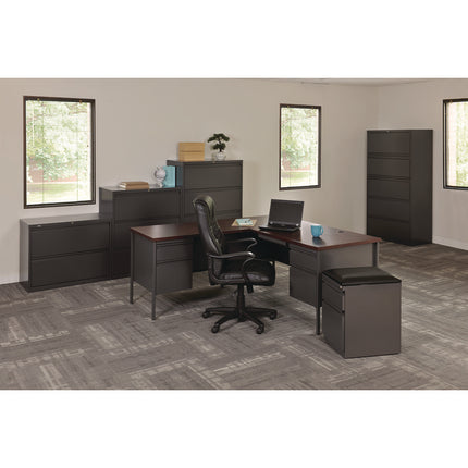 L-Shaped Corner Desk, Left-Hand Return, 72" x 72" x 29.5", Oak/Putty