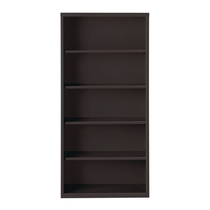 Five-Shelf Metal Bookcase, 34.5" x 13" x 72", Black