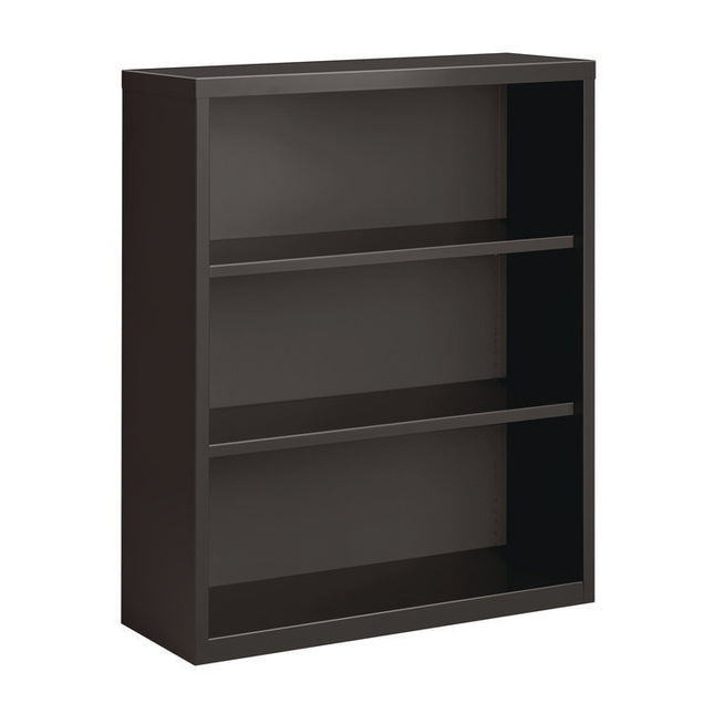 Three-Shelf Metal Bookcase, 34.5" x 13" x 42", Charcoal
