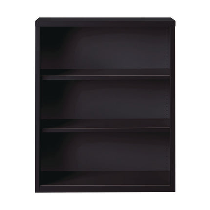 Three-Shelf Metal Bookcase, 34.5" x 13" x 42", Black