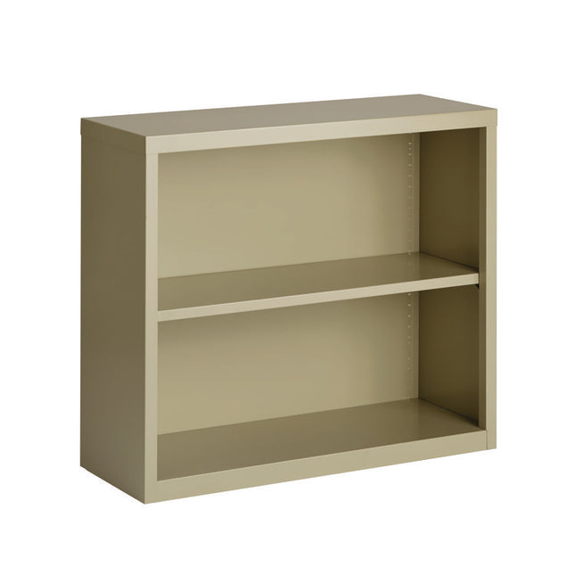 Two-Shelf Metal Bookcase, 34.3" x 13" x 30", Putty