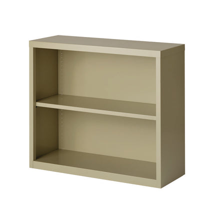 Two-Shelf Metal Bookcase, 34.3" x 13" x 30", Putty