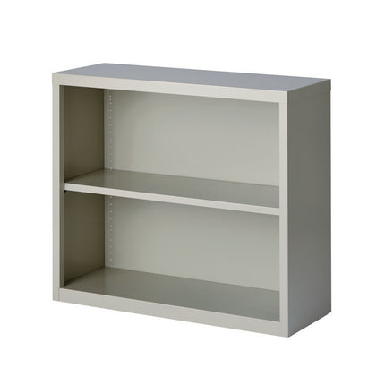 Two-Shelf Metal Bookcase, 34.3" x 13" x 30", Light Gray