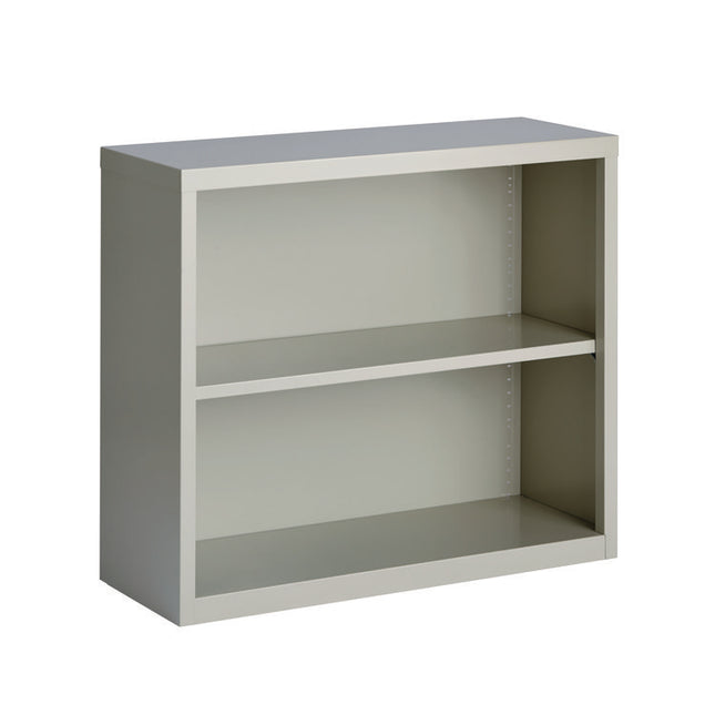 Two-Shelf Metal Bookcase, 34.3" x 13" x 30", Light Gray