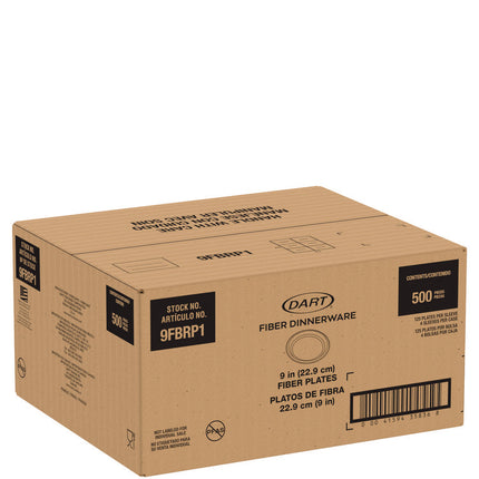 Compostable Molded Fiber Dinnerware, ProPlanet Seal, Plate, 9" dia, Natural, 500/Carton