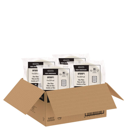 Compostable Molded Fiber Dinnerware, ProPlanet Seal, Plate, 9" dia, Natural, 500/Carton