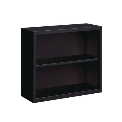 Two-Shelf Metal Bookcase, 34.3" x 13" x 30", Black