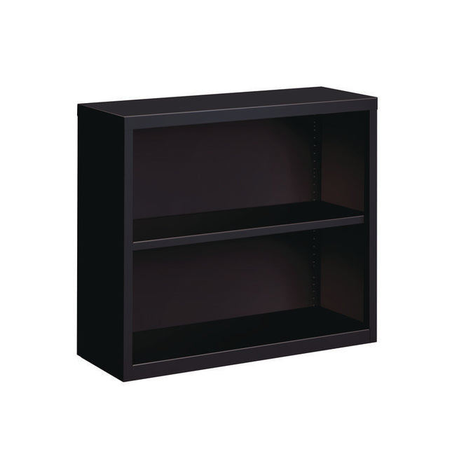 Two-Shelf Metal Bookcase, 34.3" x 13" x 30", Black