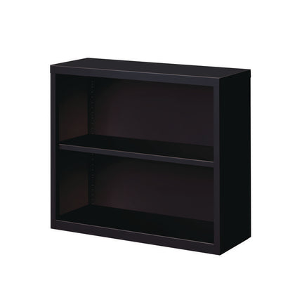 Two-Shelf Metal Bookcase, 34.3" x 13" x 30", Black