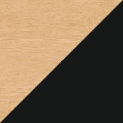 Double Pedestal Steel Desk, 60" x 30" x 29.5", Maple/Black, Black Legs