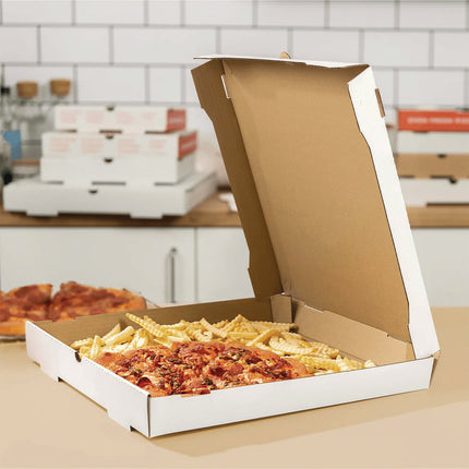 Corrugated Paper Boxes, 16 x 16 x 1.97, White/Brown, 50/Carton
