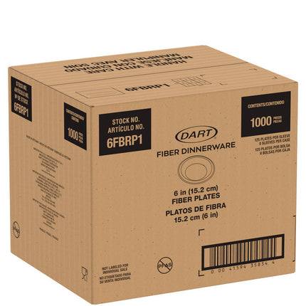 Compostable Molded Fiber Dinnerware, ProPlanet Seal, Plate, 6" dia, Natural, 1,000/Carton