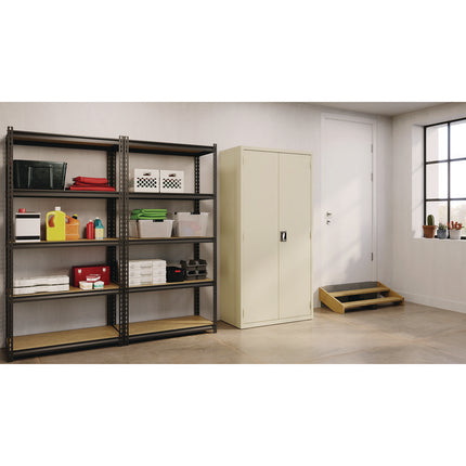 Jan/San Storage Cabinet, (3) Adjustable Half-Width Shelves, 36" x 18" x 80.5", Putty