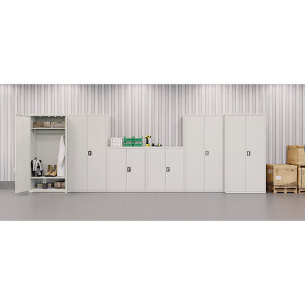 Wardrobe Combo Cabinet, (1) Full-Width Garment Rod, (2) Adjustable Shelves, 36" x 18" x 80.5", Light Gray