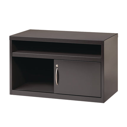 Credenza with Sliding Door, Steel, 2-Shelf, 36 w x 18.62 d x 22 h, Charcoal