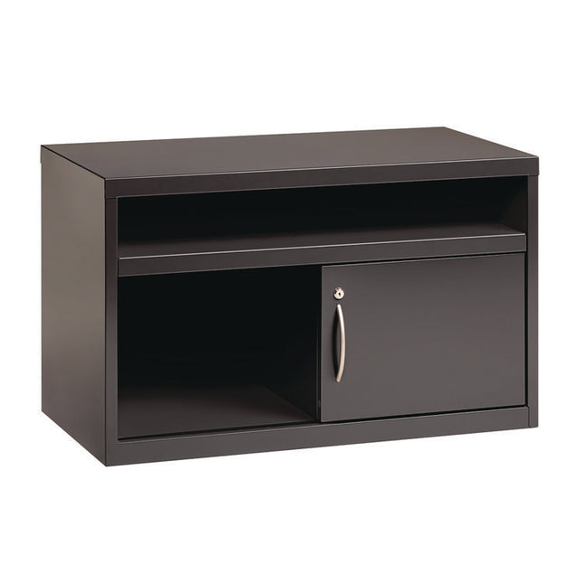 Credenza with Sliding Door, Steel, 2-Shelf, 36 w x 18.62 d x 22 h, Charcoal