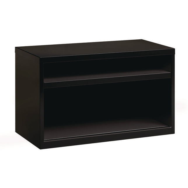 Credenza with Shelf, Steel, 2-Shelf, 36 w x 18.62 d x 22 h, Black