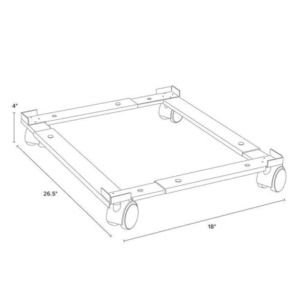 File Caddy, 400 lb Capacity, 16.6 x 11.4 x 4, Black