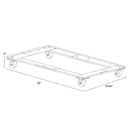 File Cabinet Dolly, 1,000 lb Capacity, 42 x 24 x 4, Black
