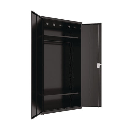 Wardrobe Combo Cabinet, (1) Full-Width Garment Rod, (2) Adjustable Shelves, 36" x 18" x 80.5", Black