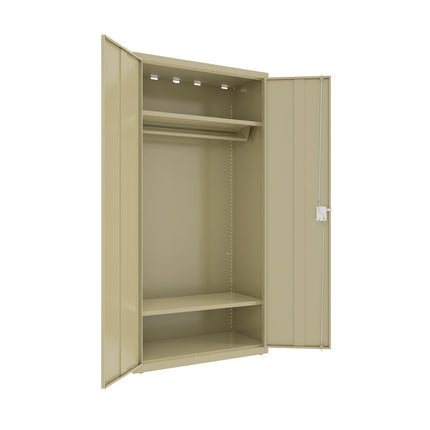 Wardrobe Combo Cabinet, (1) Full-Width Garment Rod, (2) Adjustable Shelves, 36" x 18" x 80.5", Putty