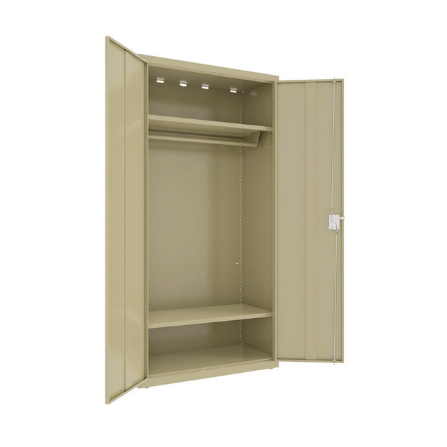 Wardrobe Combo Cabinet, (1) Full-Width Garment Rod, (2) Adjustable Shelves, 36" x 18" x 80.5", Putty
