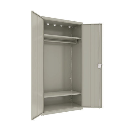 Wardrobe Combo Cabinet, (1) Full-Width Garment Rod, (2) Adjustable Shelves, 36" x 18" x 80.5", Light Gray