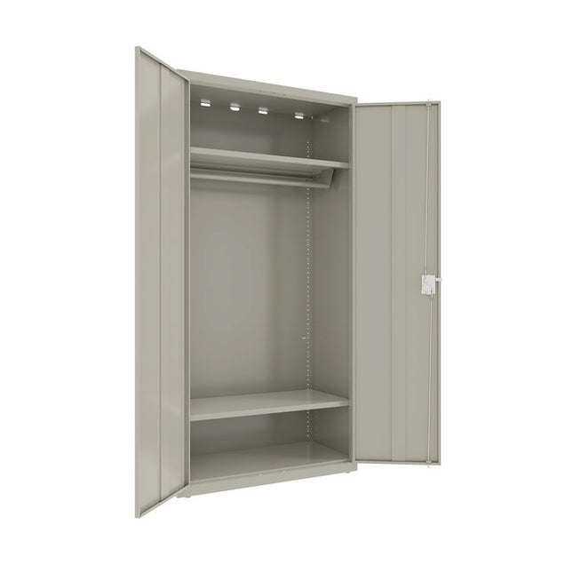 Wardrobe Combo Cabinet, (1) Full-Width Garment Rod, (2) Adjustable Shelves, 36" x 18" x 80.5", Light Gray
