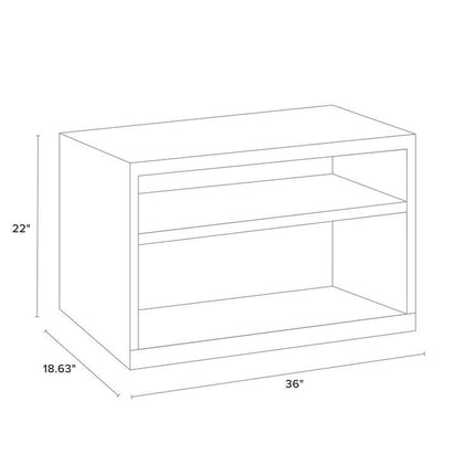 Credenza with Shelf, Steel, 2-Shelf, 36 w x 18.62 d x 22 h, Charcoal