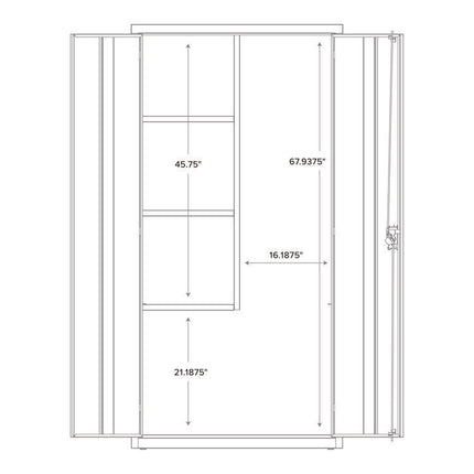 Jan/San Storage Cabinet, (3) Adjustable Half-Width Shelves, 36" x 18" x 80.5", Black