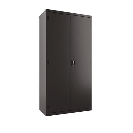 Jan/San Storage Cabinet, (3) Adjustable Half-Width Shelves, 36" x 18" x 80.5", Black