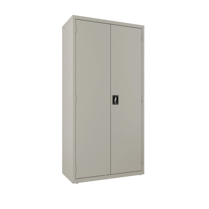 Wardrobe Combo Cabinet, (1) Half-Width Rod, (3) Adjustable Half Shelves, (1) Fixed Full Shelf, 36" x 18" x 80.5", Light Gray