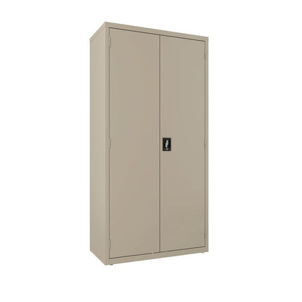 Jan/San Storage Cabinet, (3) Adjustable Half-Width Shelves, 36" x 18" x 80.5", Putty
