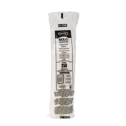 Portion Containers, 2.5 oz, Plastic, Translucent, 2,500/Carton