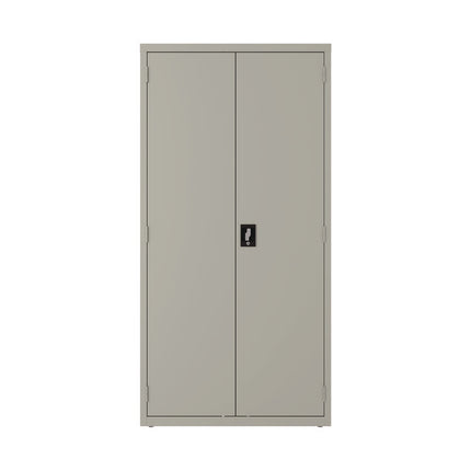 Jan/San Storage Cabinet, (3) Adjustable Half-Width Shelves, 36" x 18" x 80.5", Light Gray