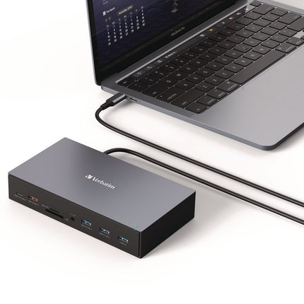 USB-C Pro Docking Station 17-in-1, Audio/DisplayPort/HDMI/Micro SD/RJ45/SD/USB-A/USB-C, Gray