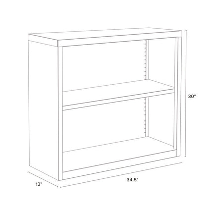 Two-Shelf Metal Bookcase, 34.3" x 13" x 30", Charcoal